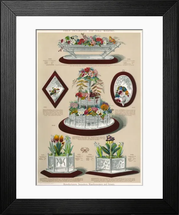 Framed Print : Table Ornaments and Wall Mirrors, Plate 101 Framed Print : Table Ornaments and Wall Mirrors, Plate 101