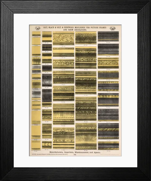 Framed Print : Mouldings for picture frames and room decorations, Plate 172 Framed Print : Mouldings for picture frames and room decorations, Plate 172