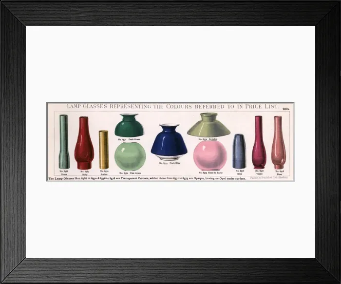 Framed Print : Colour slip of lamp glasses Framed Print : Colour slip of lamp glasses