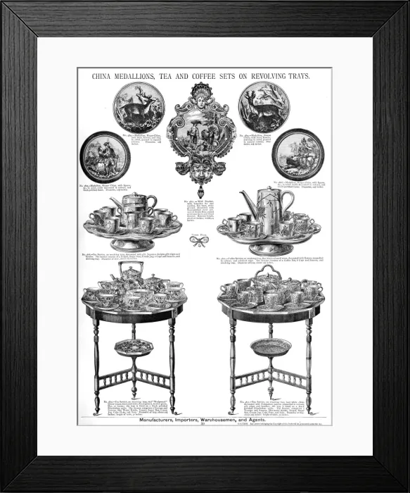Framed Print : China medallions, Tea and Coffee Sets, Plate 39 Framed Print : China medallions, Tea and Coffee Sets, Plate 39