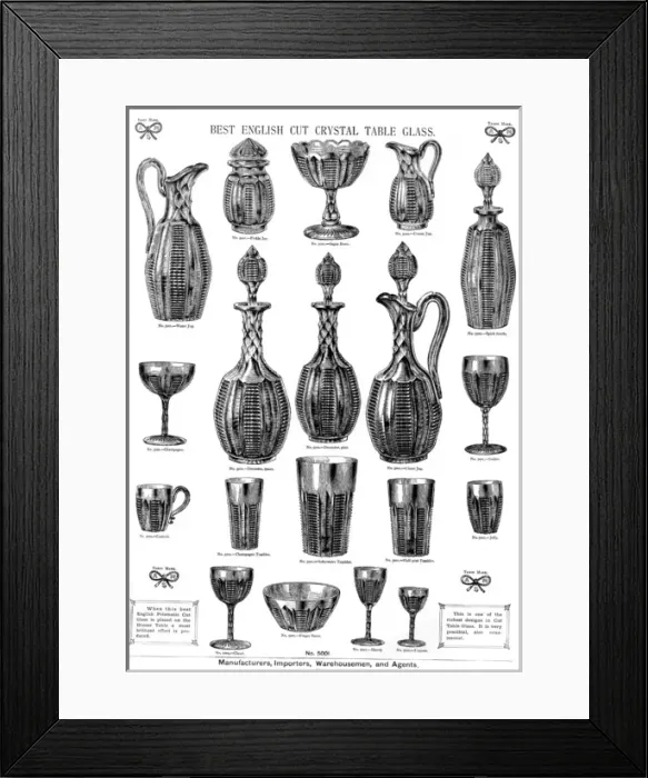 Framed Print : Best English Cut Crystal Table Glass, Plate 93 Framed Print : Best English Cut Crystal Table Glass, Plate 93