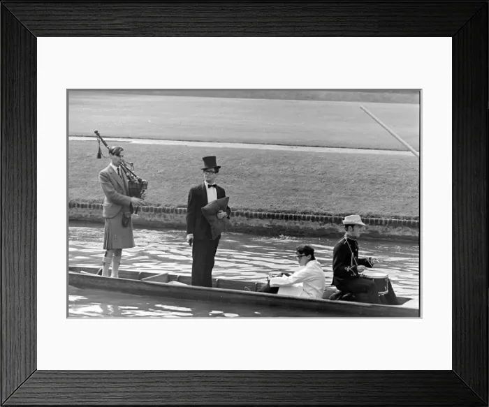 Framed Print : Rag week stunt on the river, Cambridge University Framed Print : Rag week stunt on the river, Cambridge University