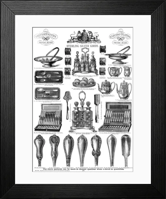 Framed Print : Sterling silver goods, Plate 205 Framed Print : Sterling silver goods, Plate 205