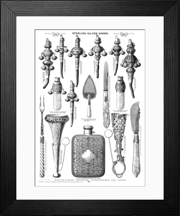 Framed Print : Sterling silver goods, Plate 207 Framed Print : Sterling silver goods, Plate 207