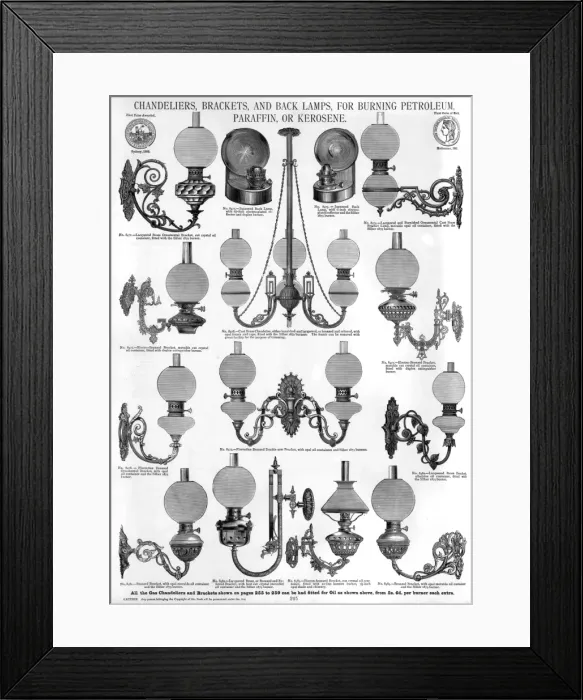 Framed Print : Chandeliers, brackets and back lamps, Plate 245 Framed Print : Chandeliers, brackets and back lamps, Plate 245
