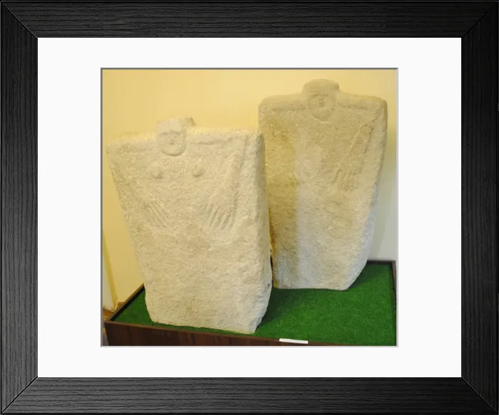Framed Print : Anthropomorphic stone stelae. Yamna Culture. 36th-23rd centu Framed Print : Anthropomorphic stone stelae. Yamna Culture. 36th-23rd centu