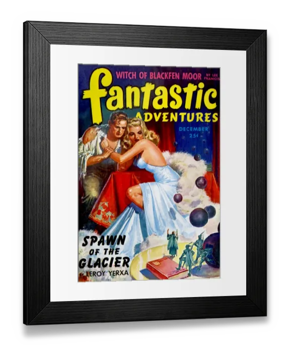 Framed Print : Fantastic Adventures - Spawn of the Glacier Framed Print : Fantastic Adventures - Spawn of the Glacier