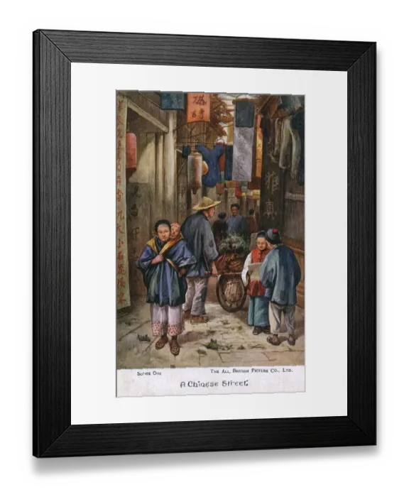 Framed Print : A View of a Chinese Street Framed Print : A View of a Chinese Street