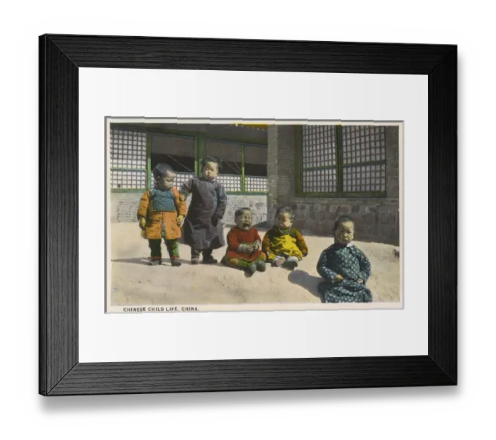 Framed Print : Chinese Toddlers - one of whom is rather upset Framed Print : Chinese Toddlers - one of whom is rather upset