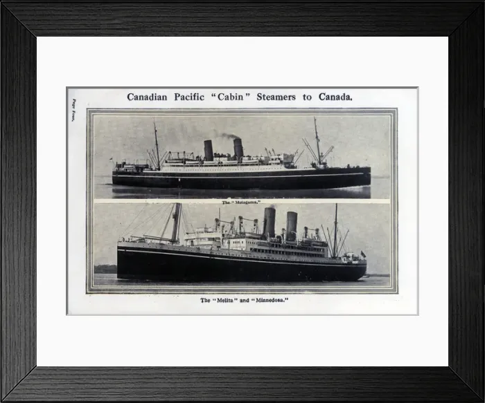 Framed Print : Canadian Pacific Cabin steamers to Canada Framed Print : Canadian Pacific Cabin steamers to Canada