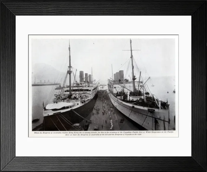 Framed Print : Two Canadian Pacific cruise liners at terminus, Hong Kong Framed Print : Two Canadian Pacific cruise liners at terminus, Hong Kong