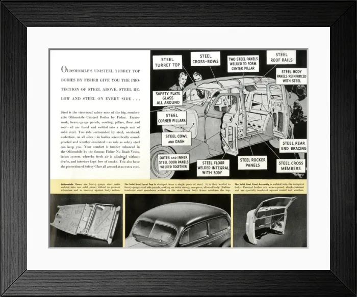 Framed Print : Brochure page, Oldsmobile cars Framed Print : Brochure page, Oldsmobile cars