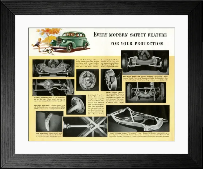 Framed Print : Brochure page, Oldsmobile cars Framed Print : Brochure page, Oldsmobile cars