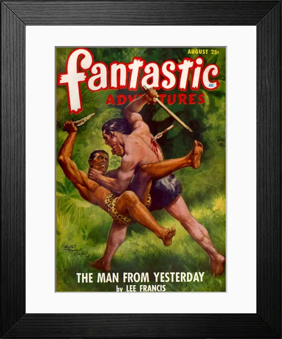 Framed Print : Fantastic Adventures - The Man from yesterday Framed Print : Fantastic Adventures - The Man from yesterday