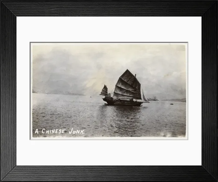 Framed Print : Chinese Junk in Hong Kong Bay Framed Print : Chinese Junk in Hong Kong Bay