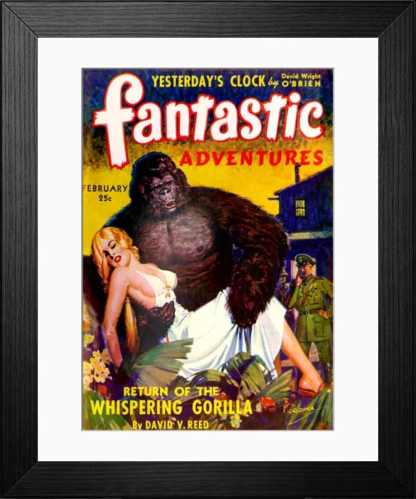 Framed Print : Fantastic Adventures - Return of the whispering gorilla Framed Print : Fantastic Adventures - Return of the whispering gorilla