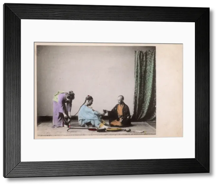 Framed Print : China - Two Musicians having a break and a drink Framed Print : China - Two Musicians having a break and a drink