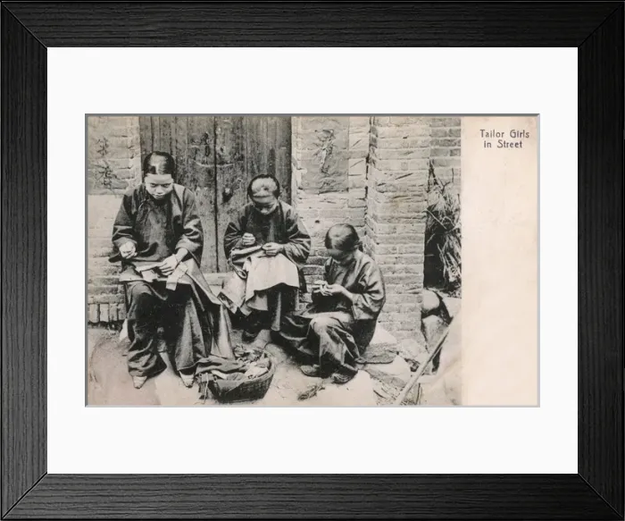 Framed Print : China - Young Street Tailor Girls Framed Print : China - Young Street Tailor Girls