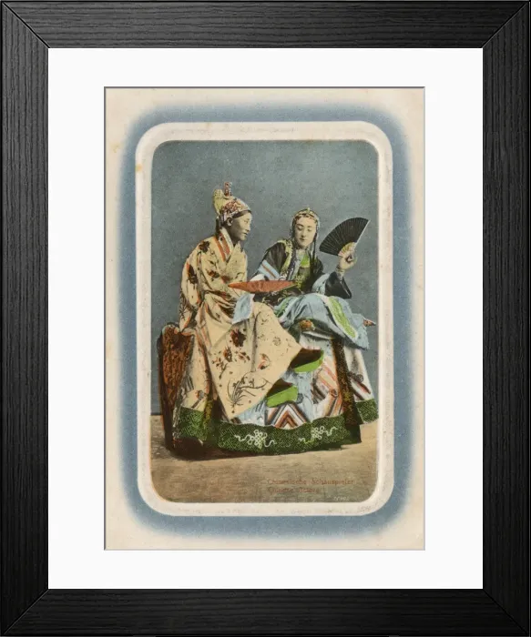 Framed Print : Two Chinese women in traditional garb Framed Print : Two Chinese women in traditional garb