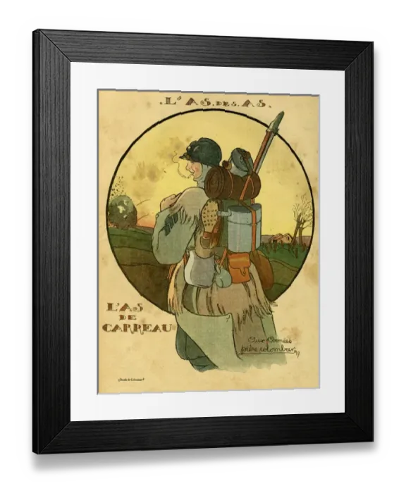 Framed Print : Cartoon, Ace of Diamonds, WW1 Framed Print : Cartoon, Ace of Diamonds, WW1