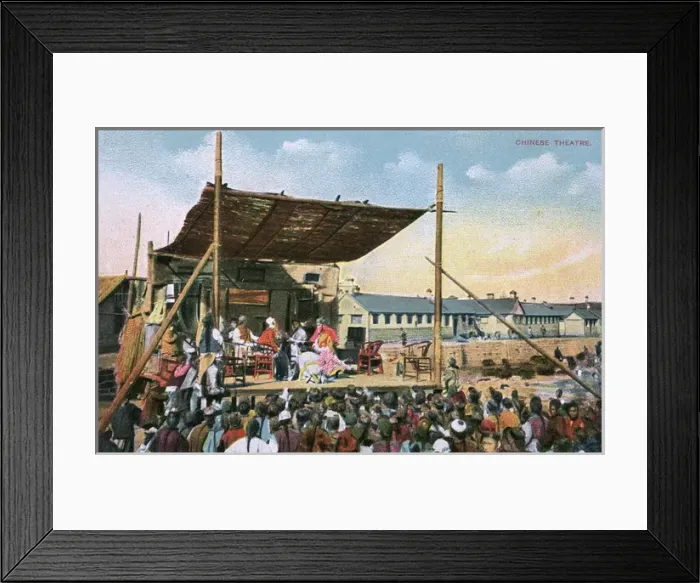 Framed Print : Chinese Outdoor Theatre draws a large crowd Framed Print : Chinese Outdoor Theatre draws a large crowd