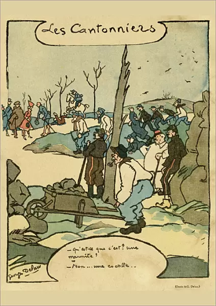 Cartoon, The Road Menders, WW1