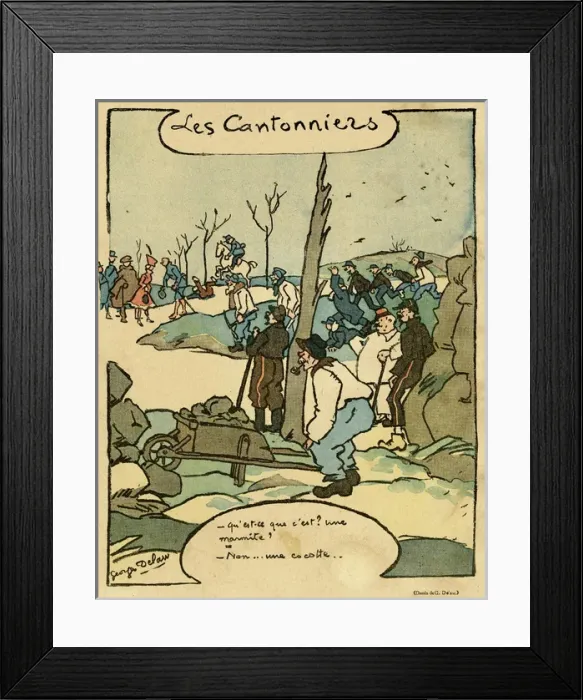 Framed Print : Cartoon, The Road Menders, WW1 Framed Print : Cartoon, The Road Menders, WW1