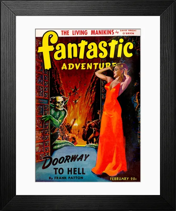 Framed Print : Fantastic Adventures - Doorway to hell Framed Print : Fantastic Adventures - Doorway to hell