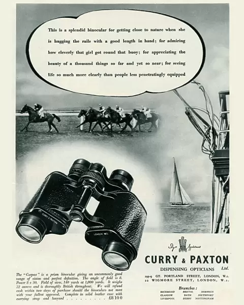 Advert for Curry & Paxton, binoculars 1934