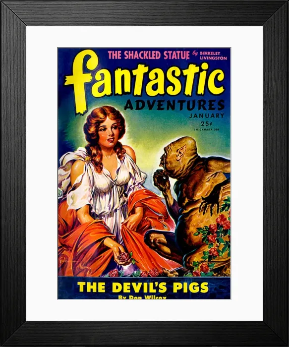 Framed Print : Fantastic Adventures - The Devils Pigs