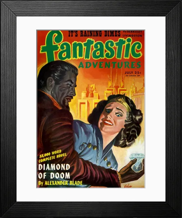 Framed Print : Fantastic Adventures - Diamond of Doom Framed Print : Fantastic Adventures - Diamond of Doom