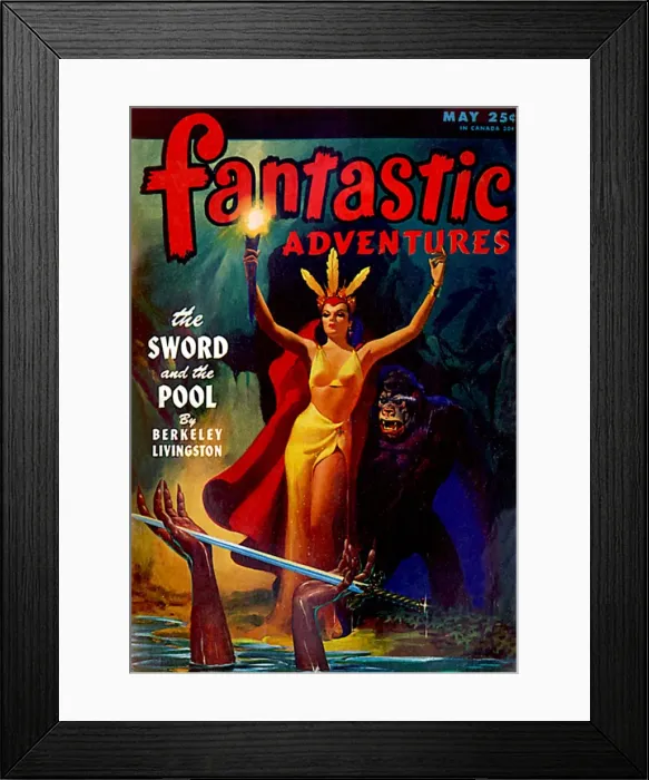 Framed Print : Fantastic Adventures - The Sword and the Pool Framed Print : Fantastic Adventures - The Sword and the Pool