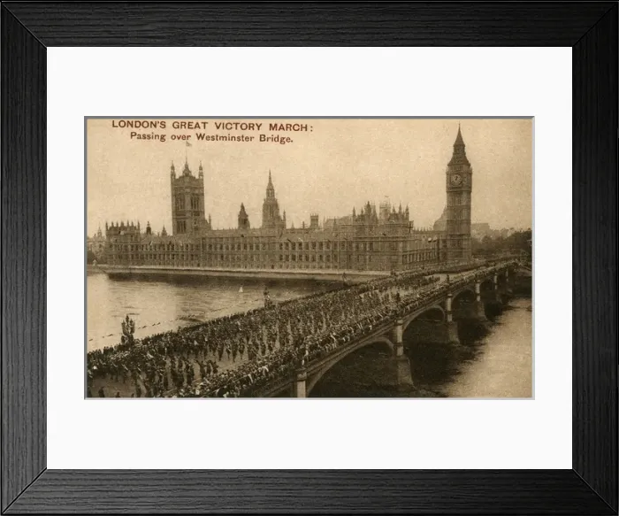 Framed Print : The Victory March - London - Crossing Westminster Bridge Framed Print : The Victory March - London - Crossing Westminster Bridge