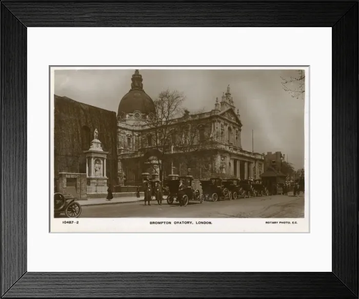 Framed Print : Brompton Oratory, London - with cab rank Framed Print : Brompton Oratory, London - with cab rank