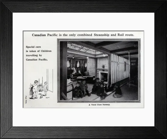 Framed Print : Canadian Pacific Third Class Nursery Framed Print : Canadian Pacific Third Class Nursery
