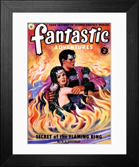 Framed Print : Fantastic Adventures - Secret of the flaming ring Framed Print : Fantastic Adventures - Secret of the flaming ring