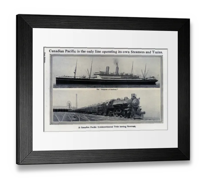 Framed Print : Canadian Pacific Steamers and Trains Framed Print : Canadian Pacific Steamers and Trains