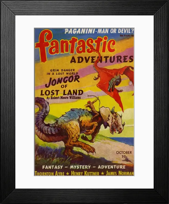 Framed Print : Fantastic Adventures - Jongor of lost Land Framed Print : Fantastic Adventures - Jongor of lost Land