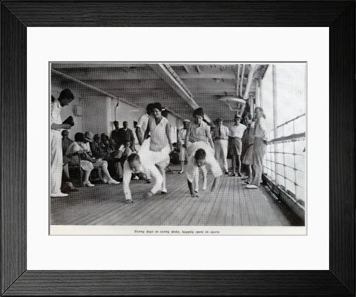 Framed Print : Deck race on cruise liner, Empress of Australia Framed Print : Deck race on cruise liner, Empress of Australia