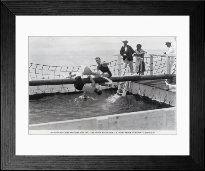 Framed Print : Deck game on cruise liner, Empress of Australia Framed Print : Deck game on cruise liner, Empress of Australia