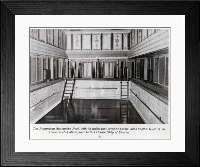 Framed Print : Swimming pool on cruise liner, Empress of Australia Framed Print : Swimming pool on cruise liner, Empress of Australia