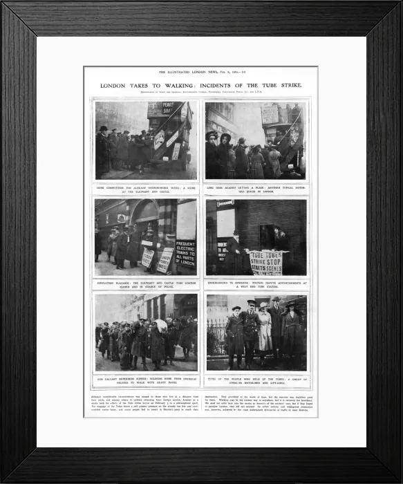 Framed Print : London tube strike, 1919 Framed Print : London tube strike, 1919