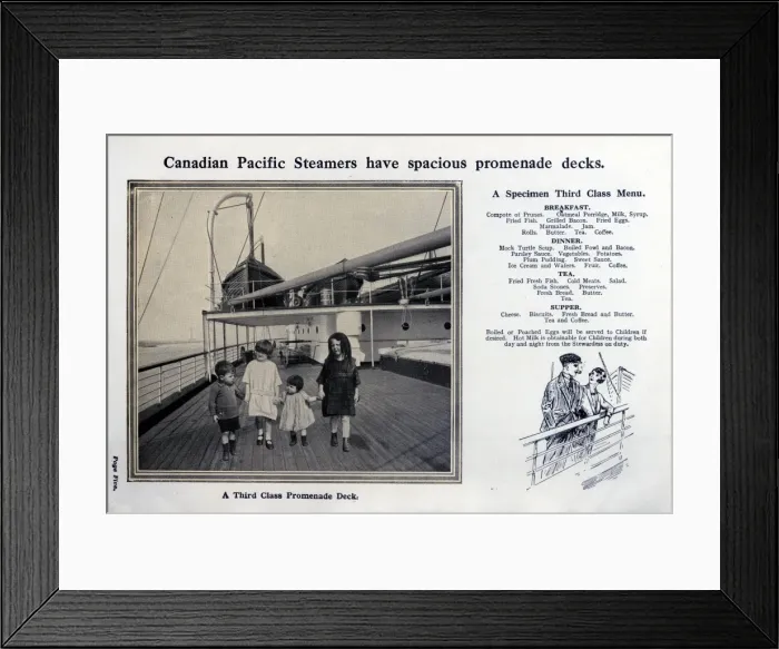 Framed Print : Canadian Pacific Steamers, promenade deck Framed Print : Canadian Pacific Steamers, promenade deck