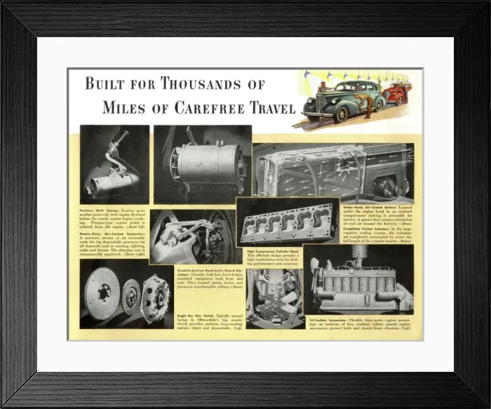 Framed Print : Brochure page, Oldsmobile cars Framed Print : Brochure page, Oldsmobile cars