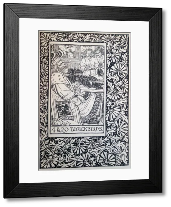Framed Print : Illustration, Four and Twenty Blackbirds Framed Print : Illustration, Four and Twenty Blackbirds