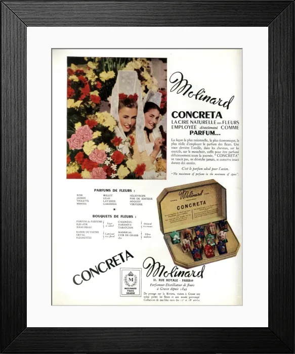 Framed Print : Advertisement for Molinard Concreta perfumes Framed Print : Advertisement for Molinard Concreta perfumes
