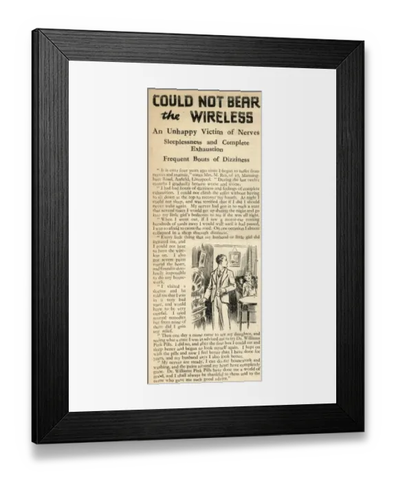 Framed Print : Advertisement, Dr Williams pink pills for pale people Framed Print : Advertisement, Dr Williams pink pills for pale people