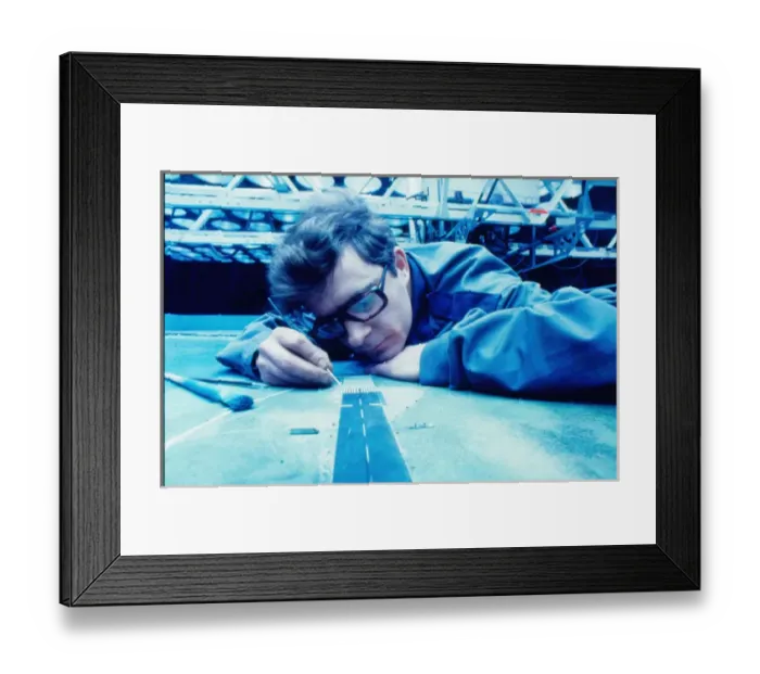 Framed Print : Creating model for flight simulator, RAF Lyneham, Wiltshire Framed Print : Creating model for flight simulator, RAF Lyneham, Wiltshire