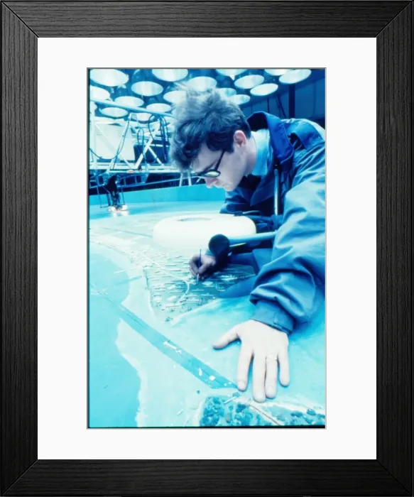 Framed Print : Creating model for flight simulator, RAF Lyneham, Wiltshire Framed Print : Creating model for flight simulator, RAF Lyneham, Wiltshire
