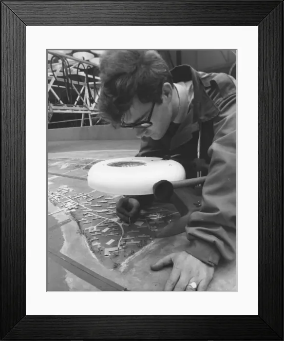 Framed Print : Creating model for flight simulator, RAF Lyneham, Wiltshire Framed Print : Creating model for flight simulator, RAF Lyneham, Wiltshire